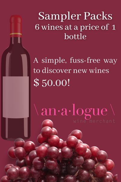 Sampler Packs: 6 wines at a price of 1 bottle